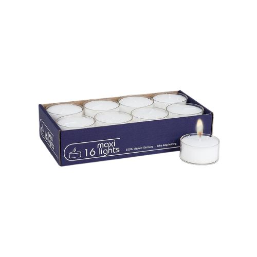 Box/16 Large Tea lights - 10 hrs