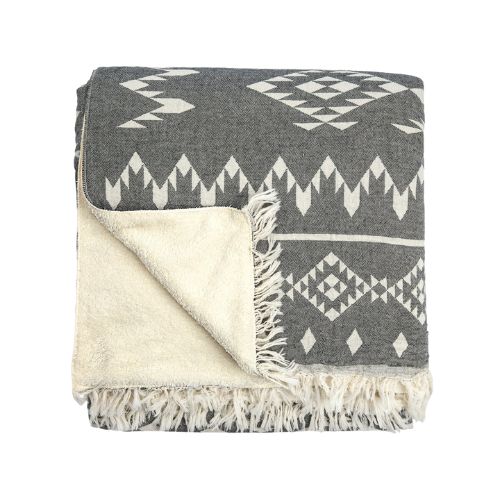 Atlas Fleece-Lined Throw, Colour: Black