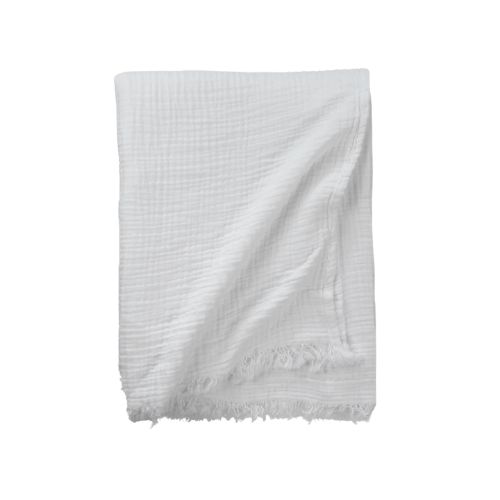 Crinkle Bed Cover - Queen, Colour: White