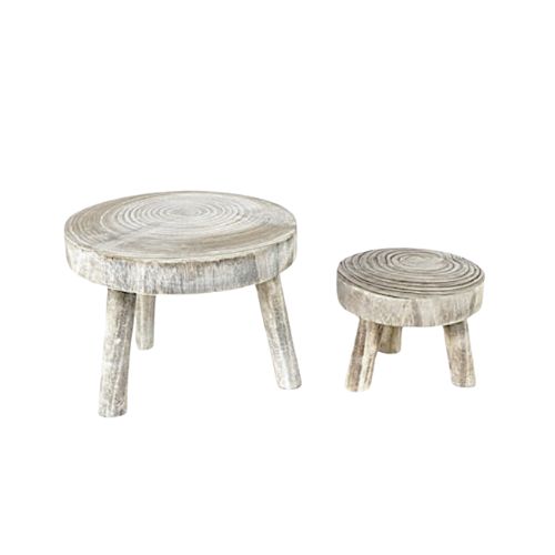 Decor Stool - Whitewash