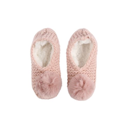 Chunky Knit Lounge Slipper - Pink