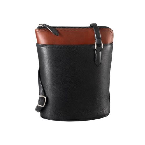 Zippered Crossbody - Black / Burgundy