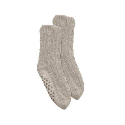 Chenille Lounge Socks, Colour: Taupe