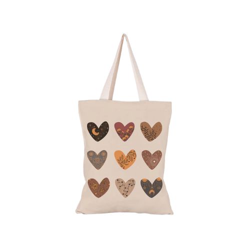 Canvas Shopping Bag - Hearts