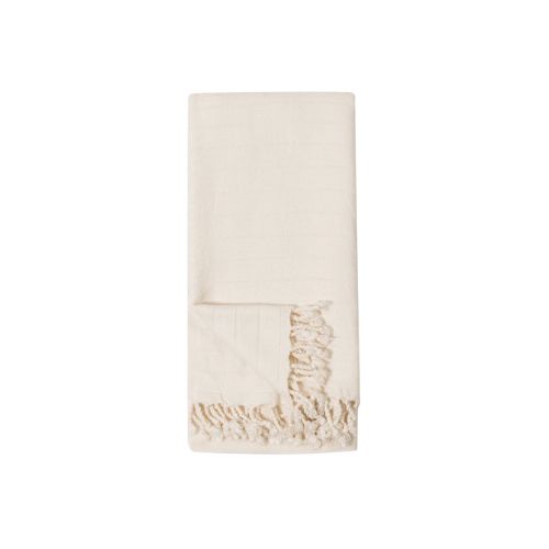 Striped Bamboo Towel - Cream
