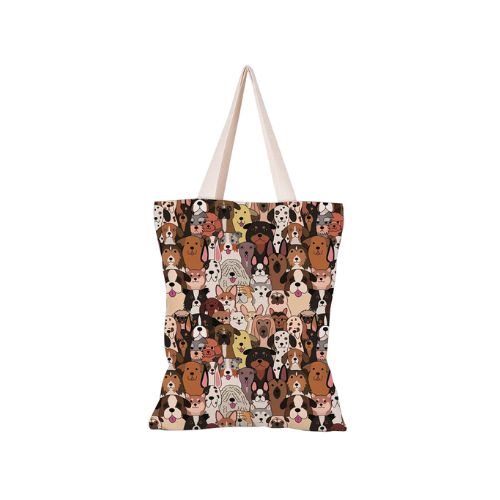 Canvas Shopping Bag - Dog Crowd