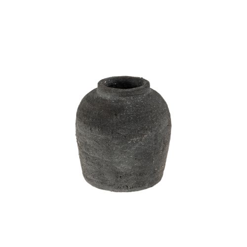 Small Volos Terracotta Vase - Black