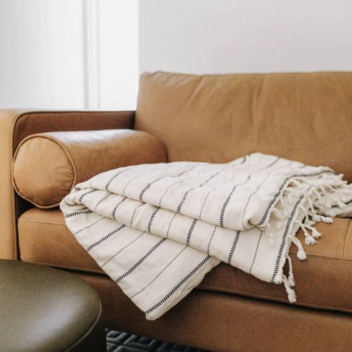 Irena Fleece Lined Throw - Vanilla