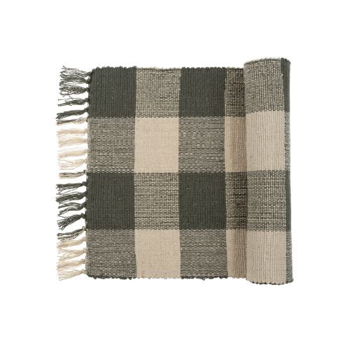 Gingham Table Runner, Fog