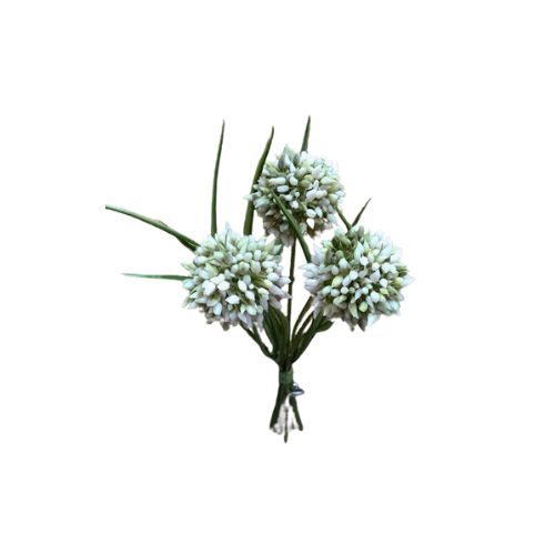 11" Allium Grass Bundle, Colour: White