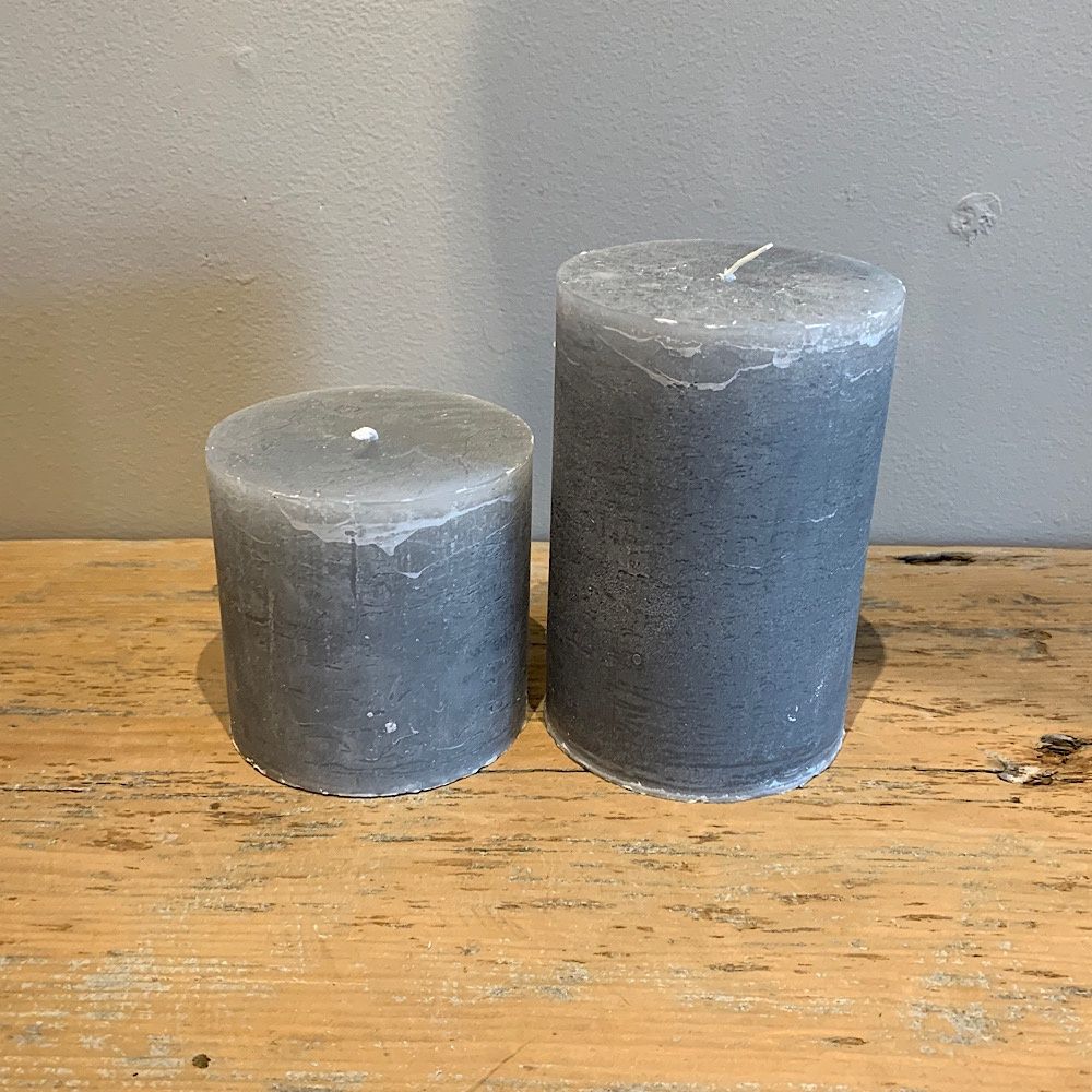 Candle Steel Grey ~ 4" diameter, Size: 4 x 4"