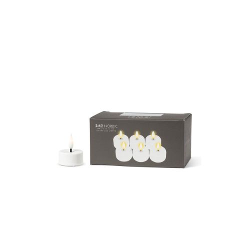 S/6 LED Tea Lights - White