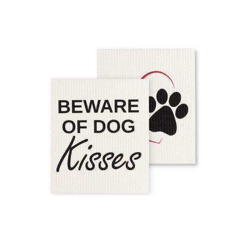 Swedish Dish Cloth Set/2, Style: Dog Kisses
