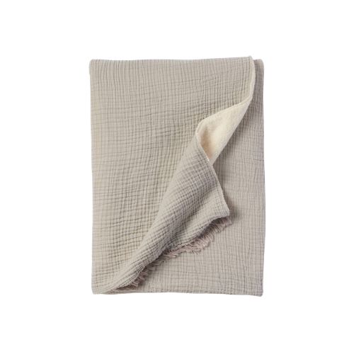Fleece-Lined Crinkle Throw - Grey