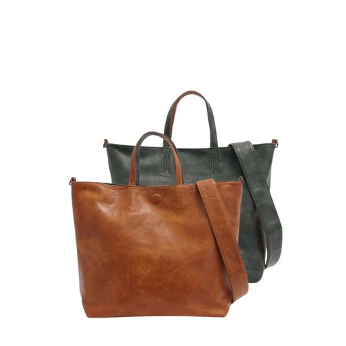 Winona Reversible Tote, Colour: Camel / Thyme