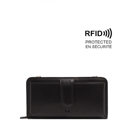 Dona Crossbody Wallet, Colour: Black