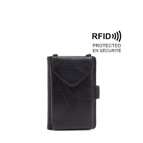 Lina Crossbody Wallet, Colour: Black