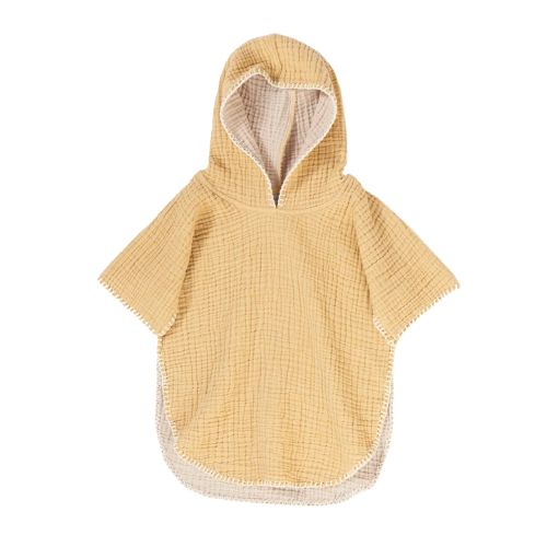 Crinkle Poncho - 12-24 m, Colour: Marigold