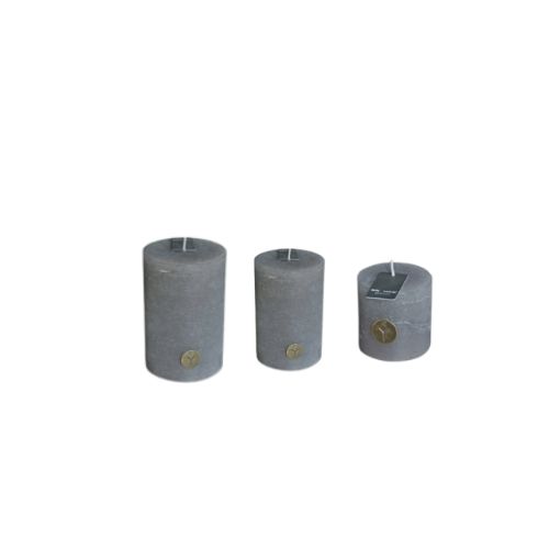 Grey Candle, Size: 7.5 x 2.7"