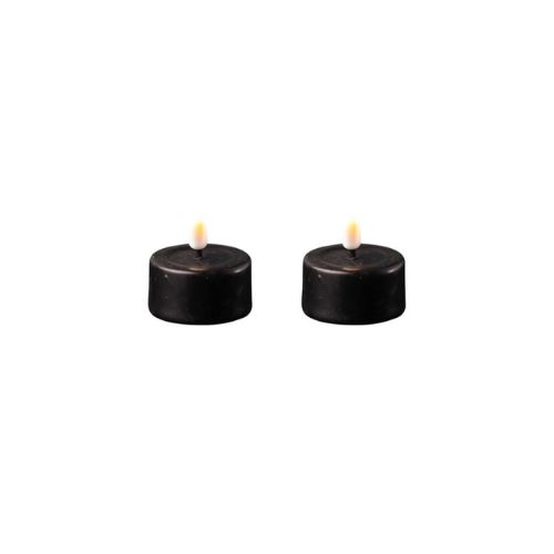 Jumbo LED Tea Light, Colour: Black, Size: Set/2