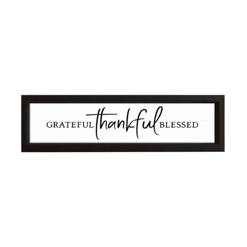 Wood Sign - Grateful Thankful Blessed