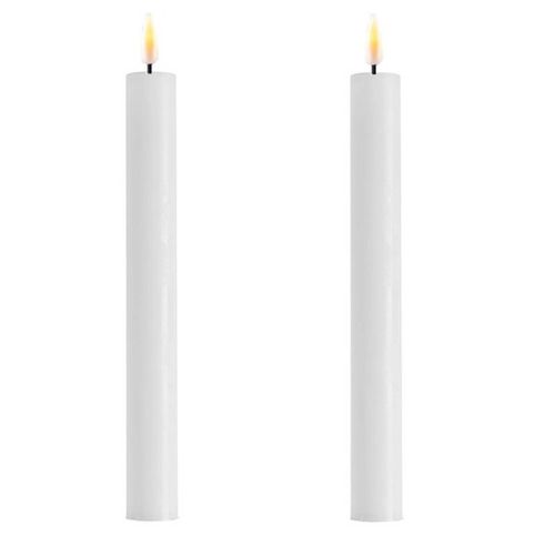 S/2 LED Taper Candle - 9.6", Colour: White