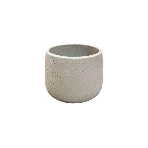 Round Cement Pot, Colour: White