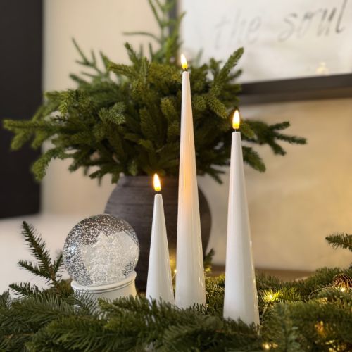 White LED Cone-Shaped Candle
