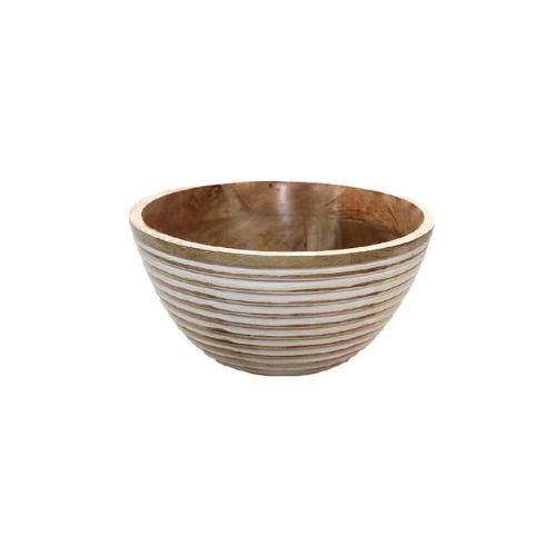 Ribbed Wooden Bowl