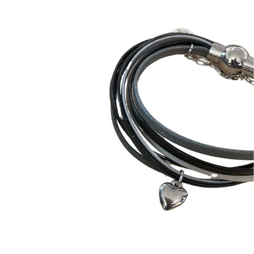 Multiple Leather Bracelet - Heart