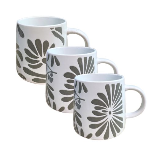 16 oz Mug - Embossed Floral