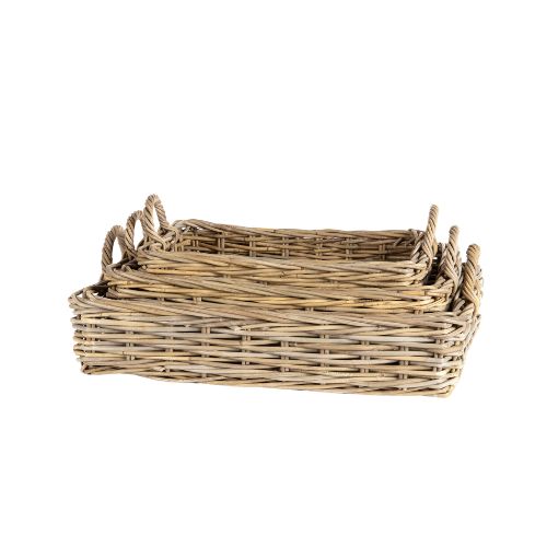 Rectangular Rattan Tray, Size: Small