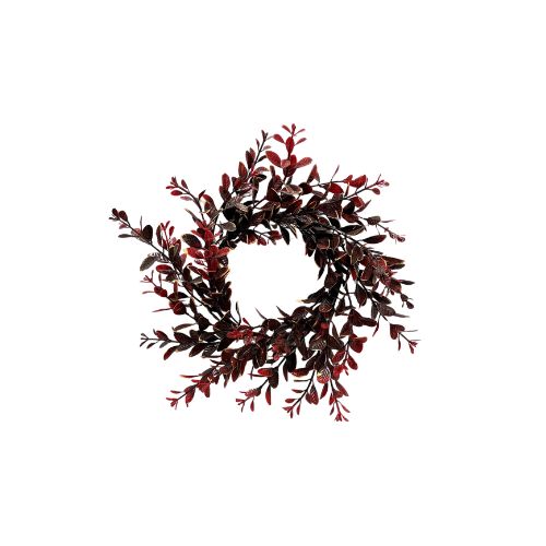 9" Euonymus Candle Ring - Burgundy