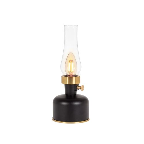 LED Lantern Lamp - Gold + Black