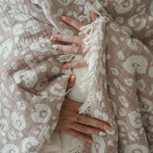 Fleece Lined Throw - Vintage Java