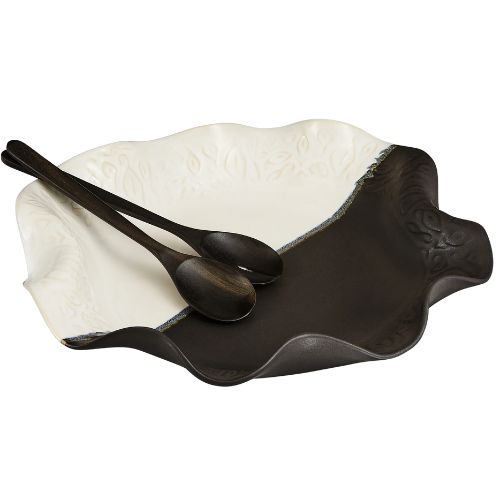Platter with Palm Servers, Colour: Black &amp; White
