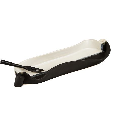 Olive Dish, Colour: Black &amp; White