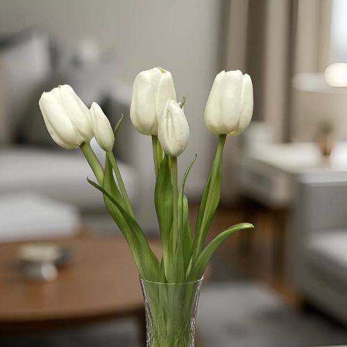18" Tulip Bundle - White