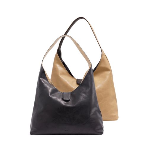 Charlene Reversible Bag, Colour: Black / Light Khaki