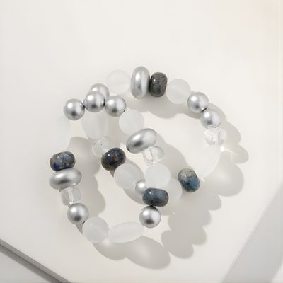Bracelet - Silver + Grey/Blue