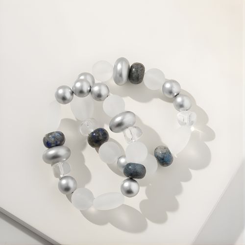 Bracelet - Silver + Grey/Blue