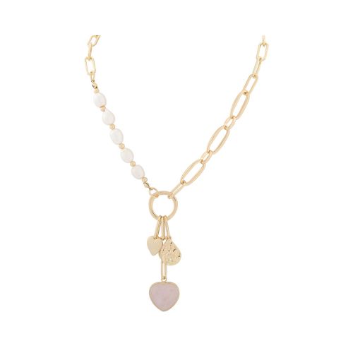 Rose Quartz Necklace - Shiny Gold