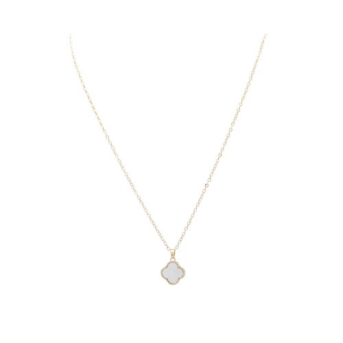Single Necklace - Black &amp; White Clover
