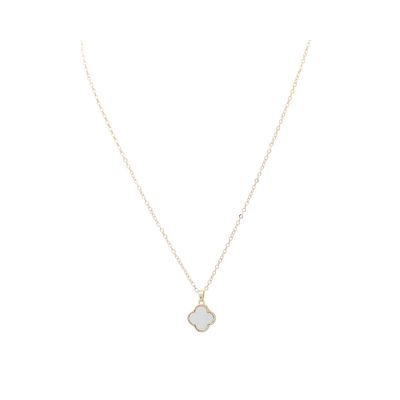 Single Necklace - Black &amp; White Clover