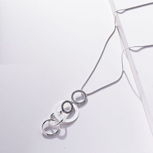 Necklace - Shiny Silver Circles
