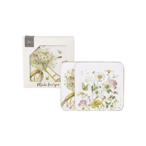 Cork Coaster - Flower Bike