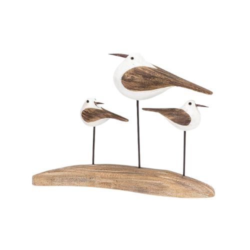 Triple Sea Birds on Log