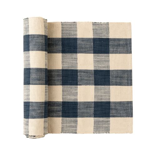 108" Gingham Table Runner - Dark Blue