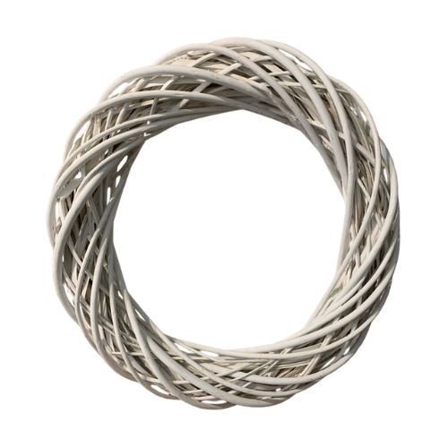 20" Woven Willow Wreath - White