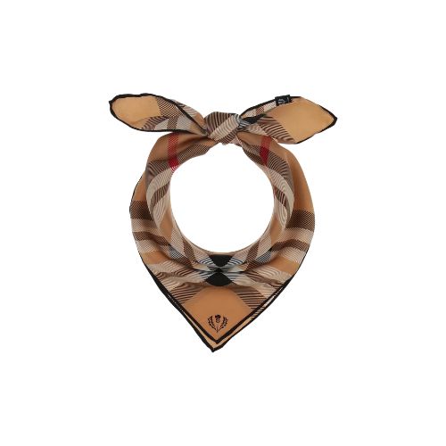 Silk Neckerchief - Camel Plaid